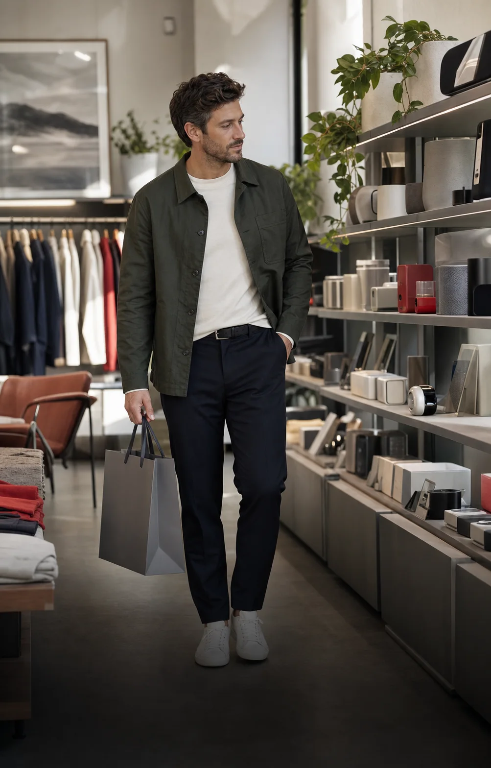 Customer browsing a modern lifestyle store
